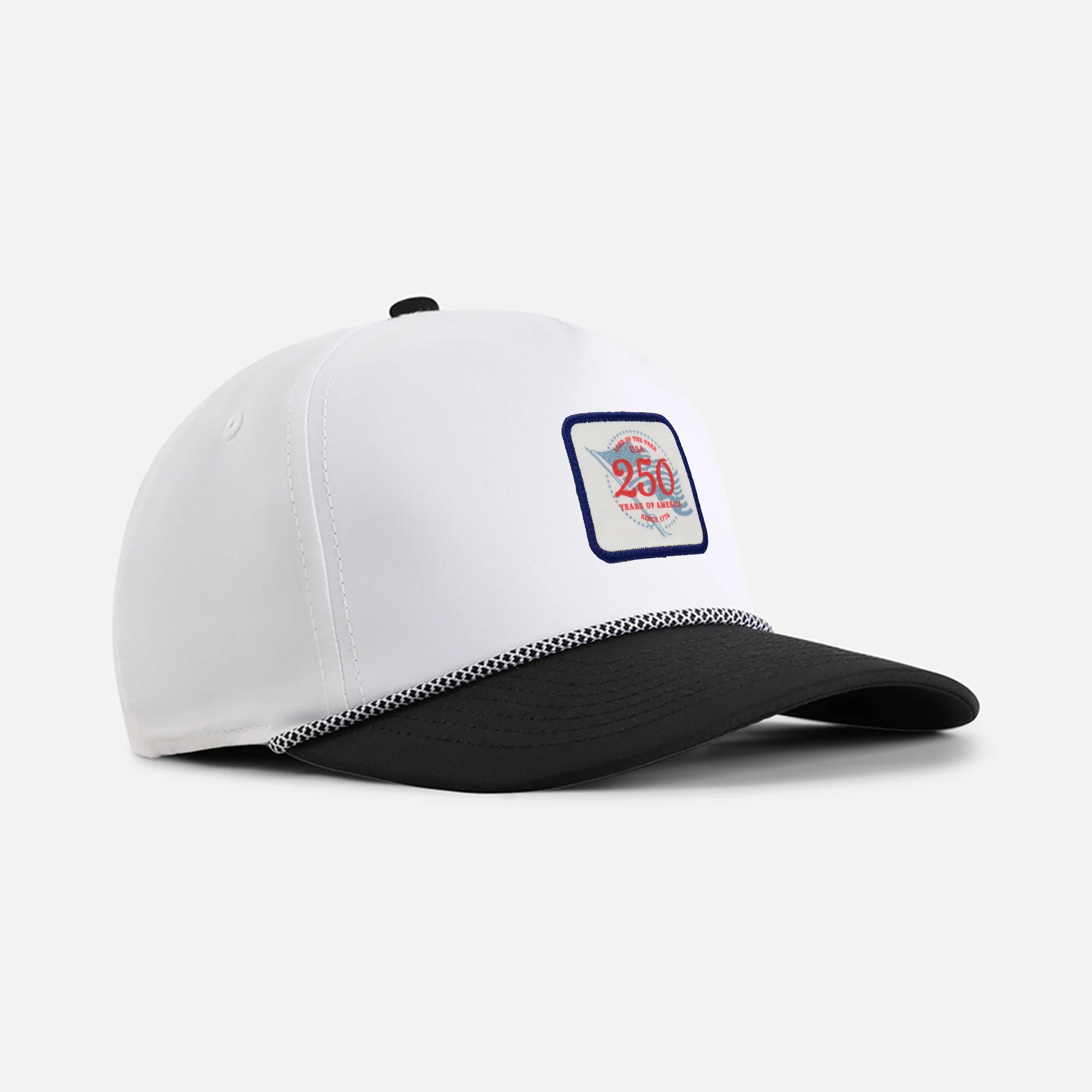 250th Anniversary Faux Suede Patch Two-Tone Rope Hat - Image 5