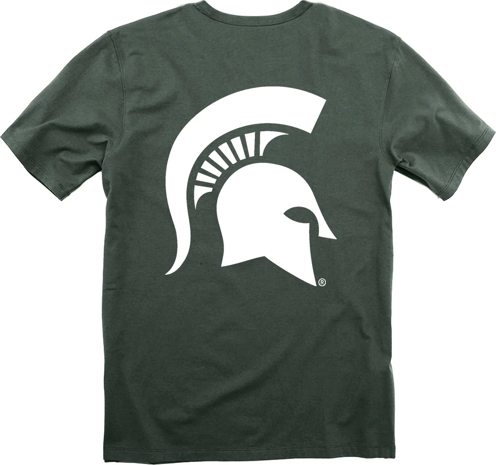 MSU "Michigan State S & Spartan Head" Men's Short Sleeve T-Shirt - Image 2