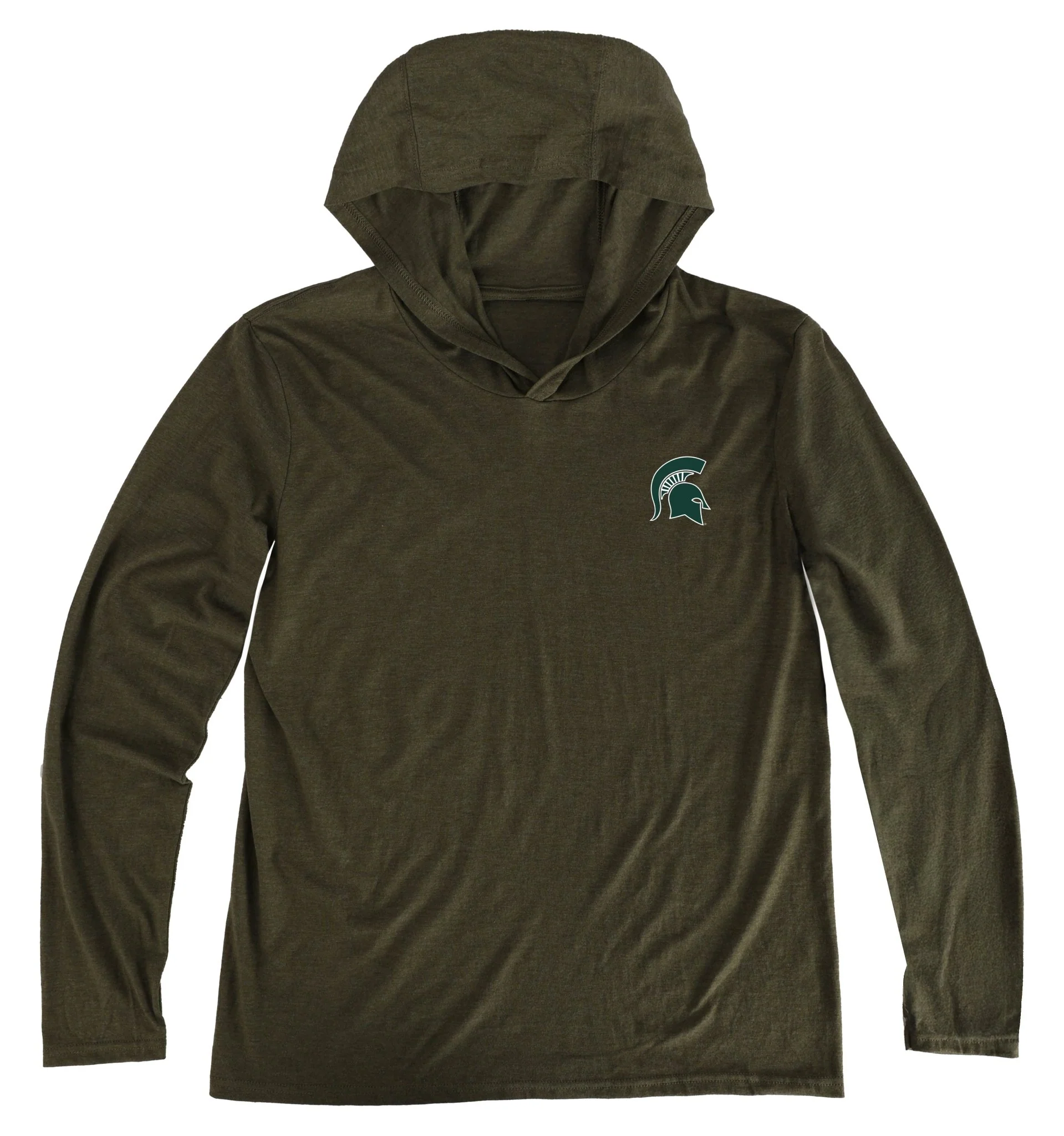 MSU "Spartan Head" Men's Long Sleeve Hooded T-Shirt - Image 3