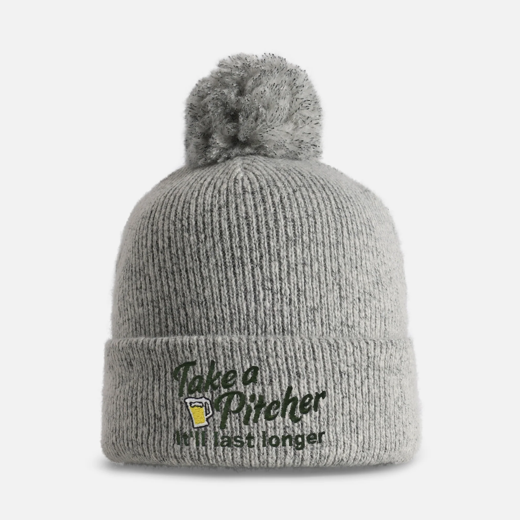 "Take a Pitcher, It'll Last Longer" Knit Beanie with Pom