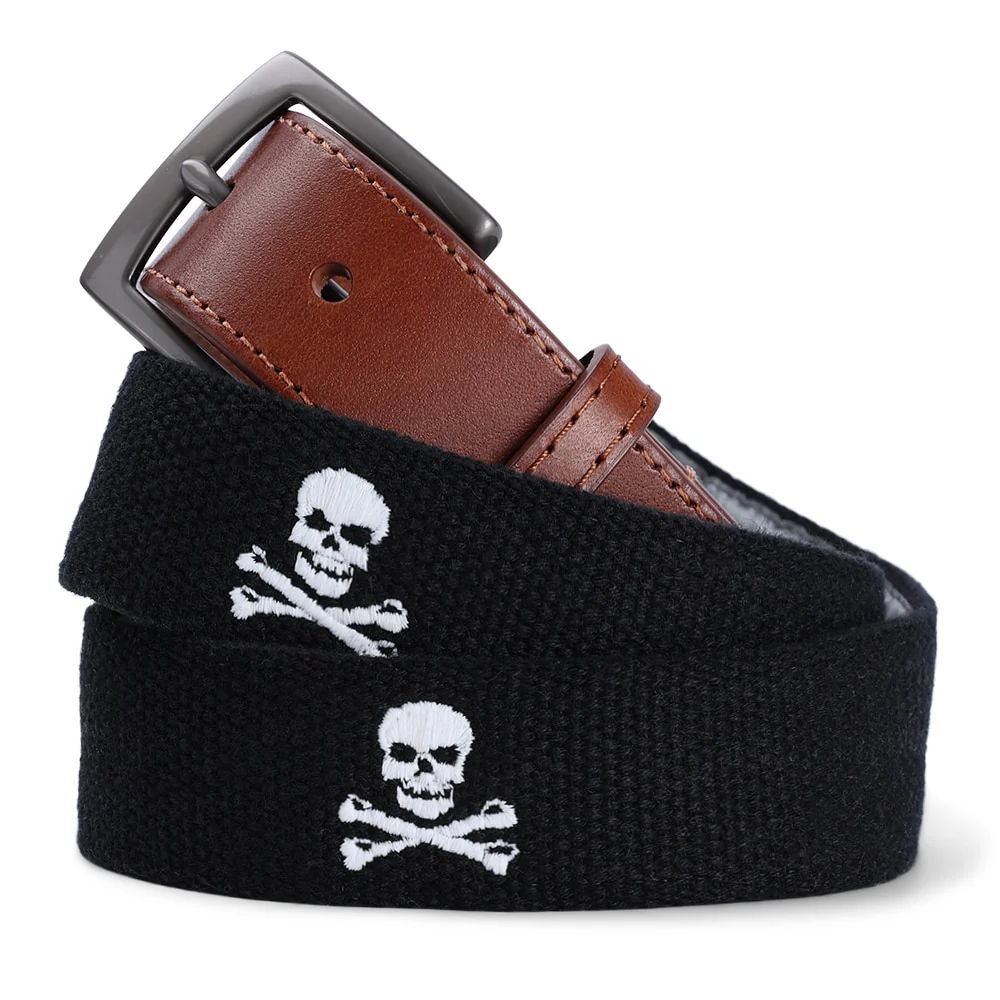 The Jolly Roger Skull and Bones - Embroidered Imperial Belt