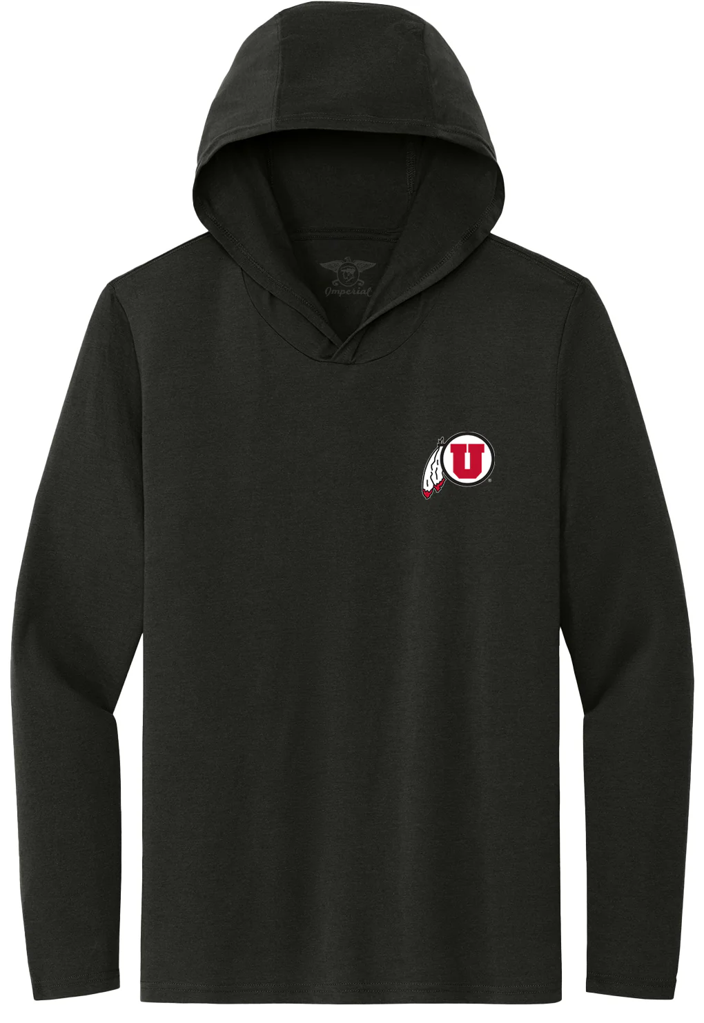 University of Utah "Circle & Feather" Men's Long Sleeve Hooded T-Shirt - Image 3